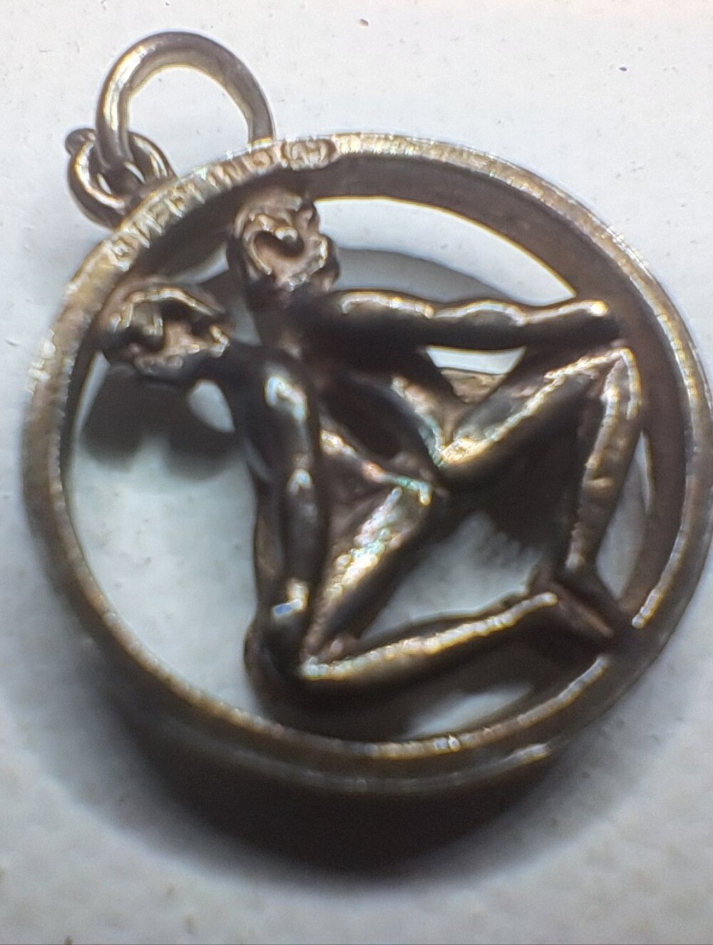 Vintage Sterling Silver Gemini Zodiac Charm Pendant Openwork Mid Century 925